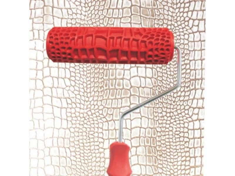 7" DIY Patterned Paint Roller With Plastic Handle Crocodile Skin Texture Carousel 1