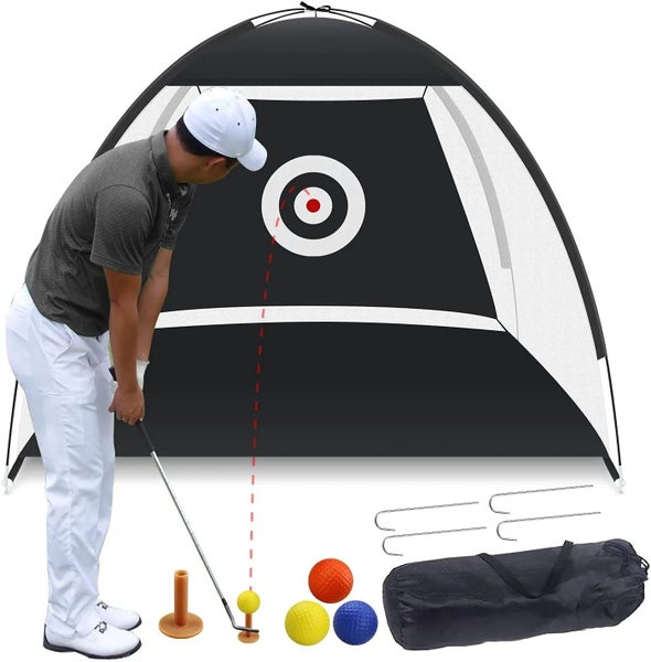CRESTGOLF 2M/3M Golf Cages Golf Mats Practice Net Trainer Indoor Outdoor CHK12N Carousel 2