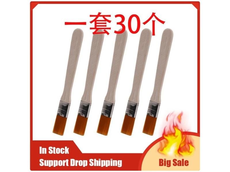30 Piece Wooden Handle Paint Brush Set For Drawing Cleaning Dusting Carousel 2
