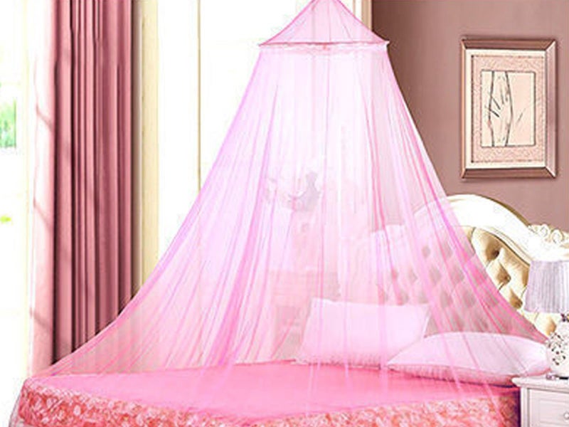 1X Dome Hanging Bed Canopy Mosquito Net Fit for Single Size Bed Pink Carousel 1