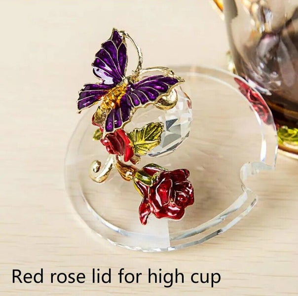 Hand-made Enamel Coffee Mug Crystal Cup Milk Lemon Flower Tea Cup High-gr CHK12N Carousel 1