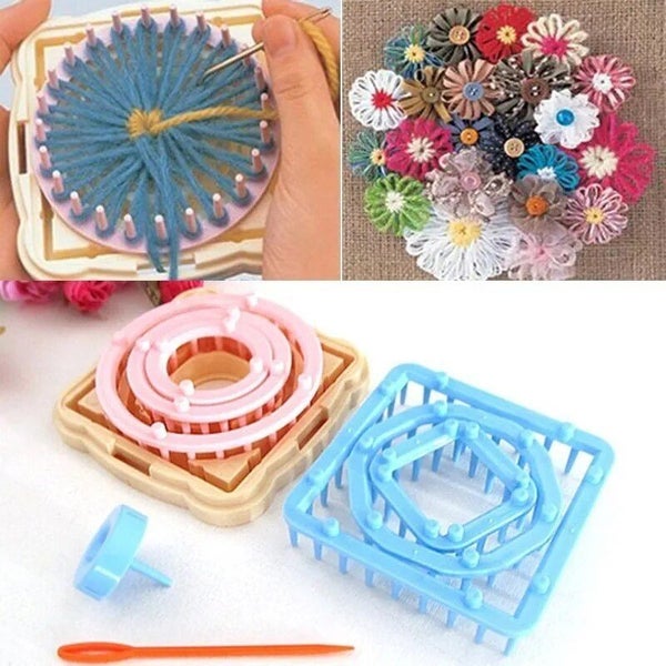 9Pcs/ Set DIY scarf sock knitting device Flower Loom Petals Knitted Croch CHK12N Carousel 1