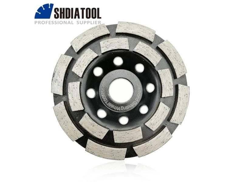 SHDIATOOL 4inch 100MM Diamond Double Row Grinding Cup Wheel For Concrete Carousel 1