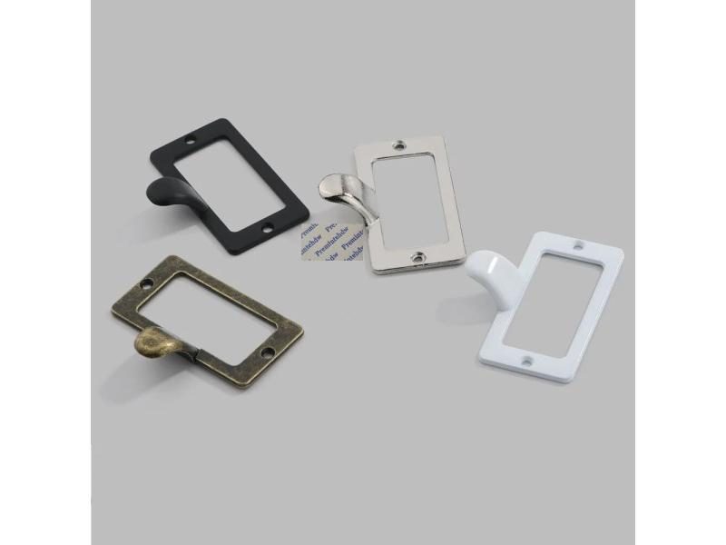 50Pcs Zinc Alloy Rectangle File Cabinet Drawer Index Card Holder White Bronze Carousel 2