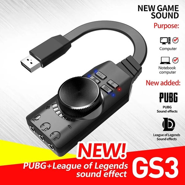 7.1 Channel Sound Card USB Audio Interface Headphone Adapter Soundcard Pr CHK12N Carousel 2