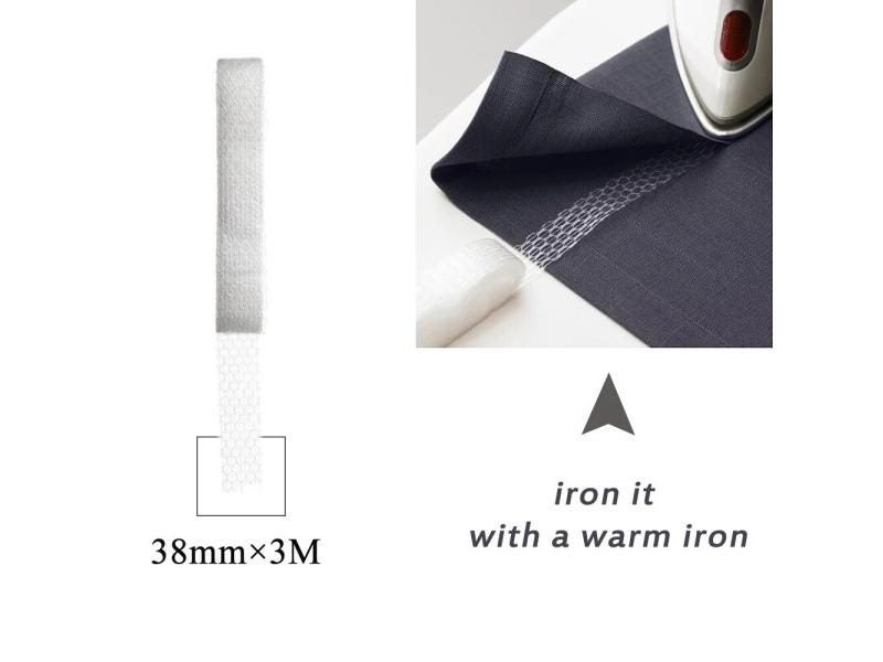 Fusible Fabric Fusing Tape Adhesive Iron-on Hemming Tape Sewing Turn Up Hem Carousel 2