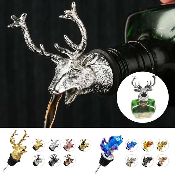 1Pcs Jagermeister Wine Pourer Zinc Alloy Deer Elk Lion Bull Wine Stopper CHK12N Carousel 2
