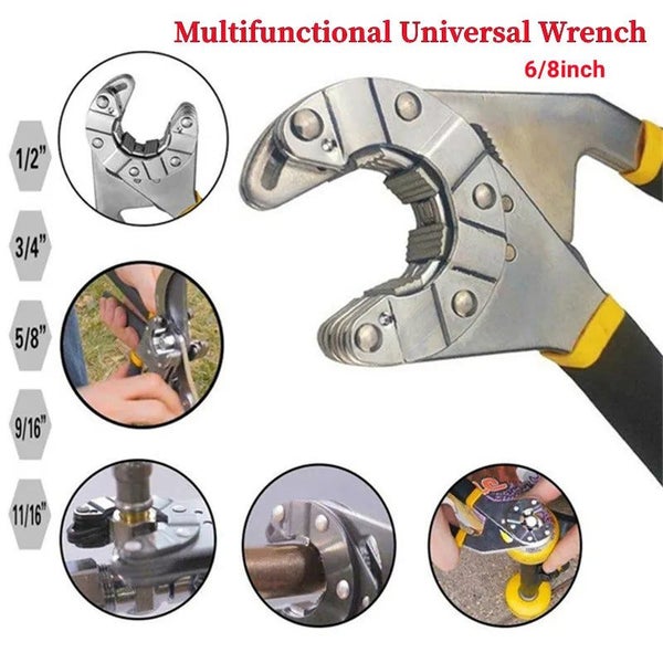 6 In / 8 In Multifunctional Adjustable Universal Wrench with Chrome Craft CHK12N Carousel 2