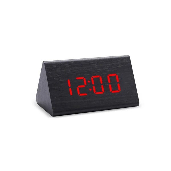 Digital Clock LED Wooden Alarm Clock Table Sound Control Electronic Clock CHK12N Carousel 1
