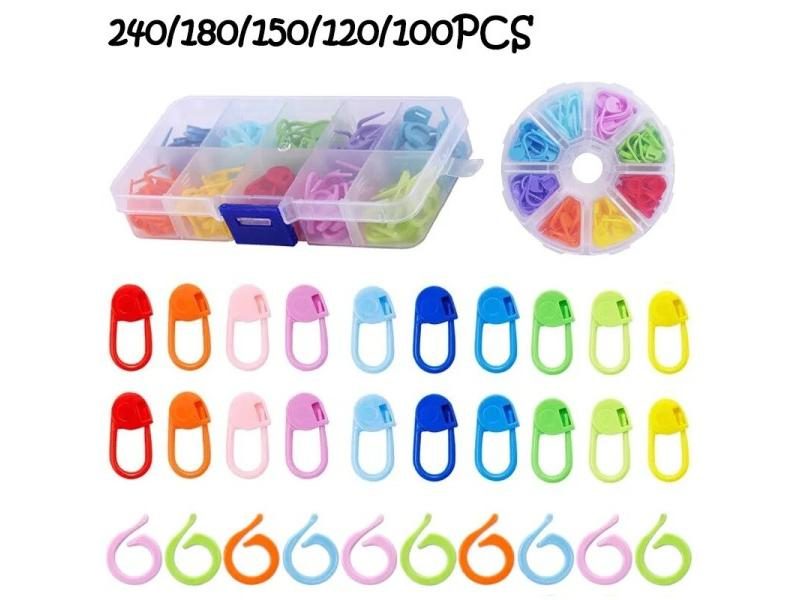 1Set Plastic Knitting Crochet Markers Locking Stitch Needle Clip Markers Ring Carousel 2