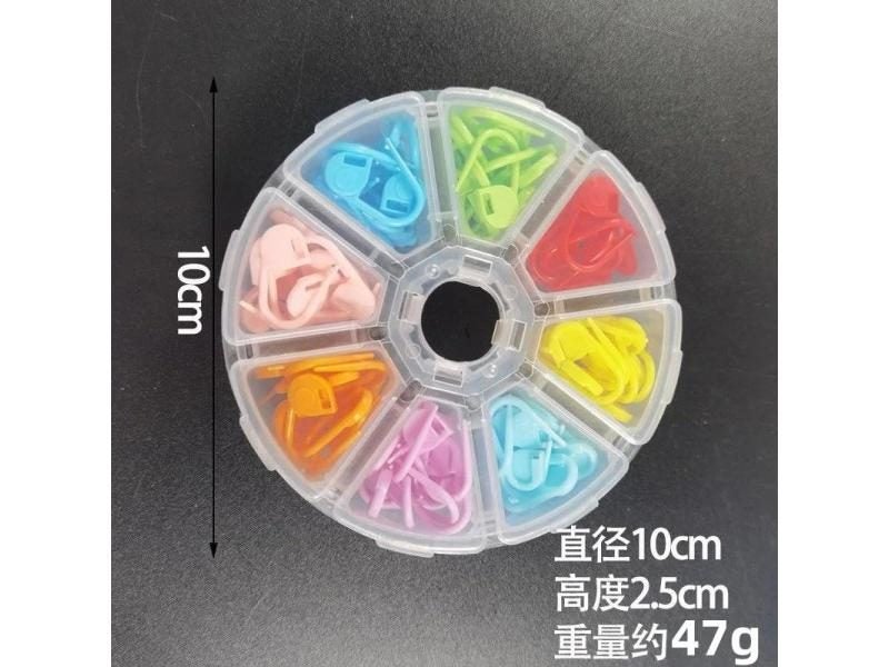 1Set Plastic Knitting Crochet Markers Locking Stitch Needle Clip Markers Ring Carousel 1