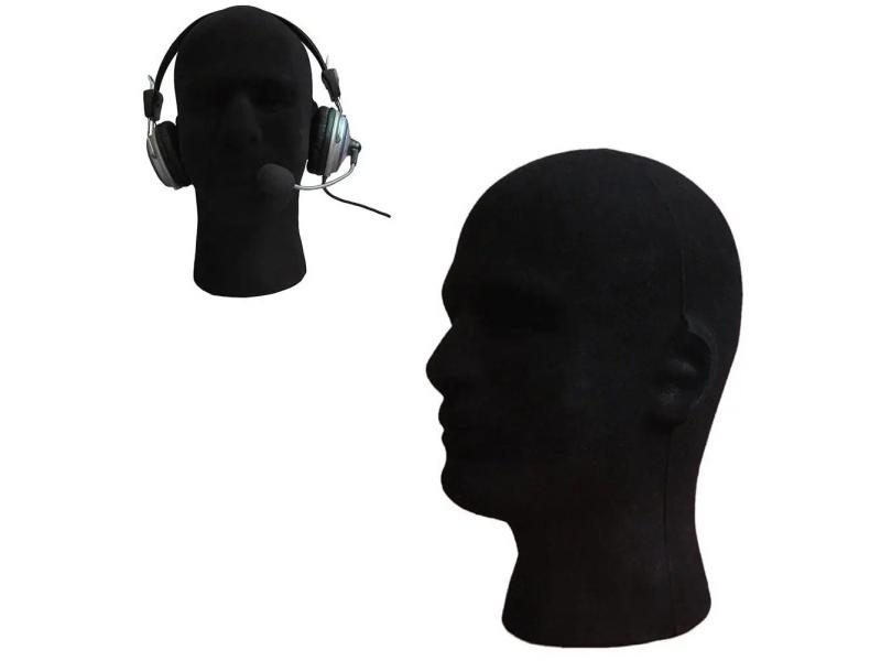 Male Flocking Foam Head Model Glasses Headset Wig Display Stand Rack Mannequin Carousel 1
