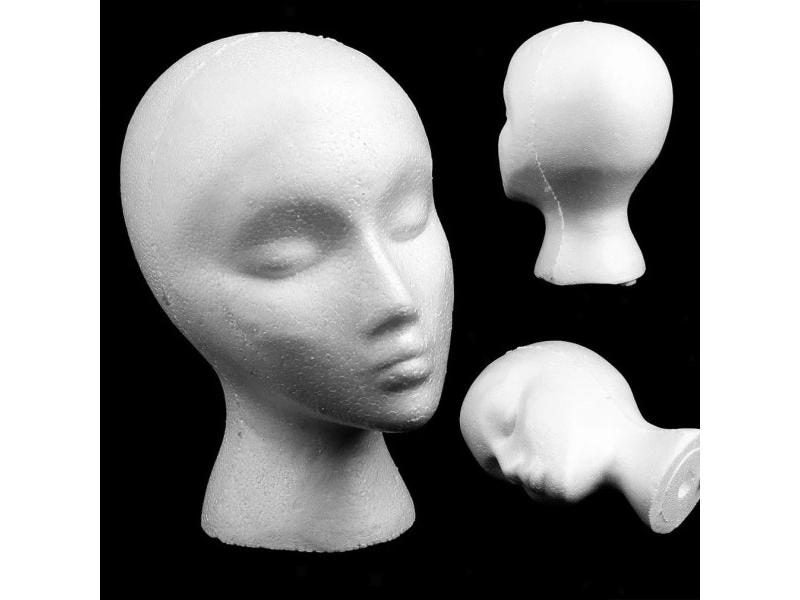 Female Styrofoam Foam Mannequin Manikin Head Model Hat Glasses Display Foam Carousel 1