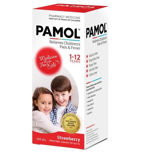 Pamol Colour Free Liquid Strawberry Flavour 200ml Carousel 1