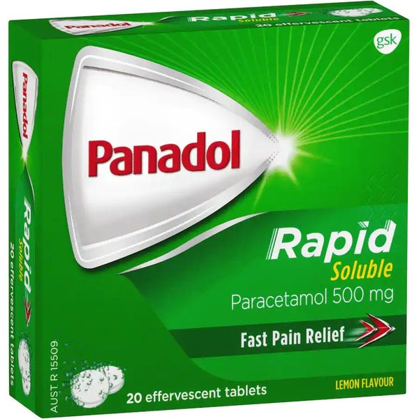 Panadol Rapid Soluble 20 Effervescent Tablets Carousel 1