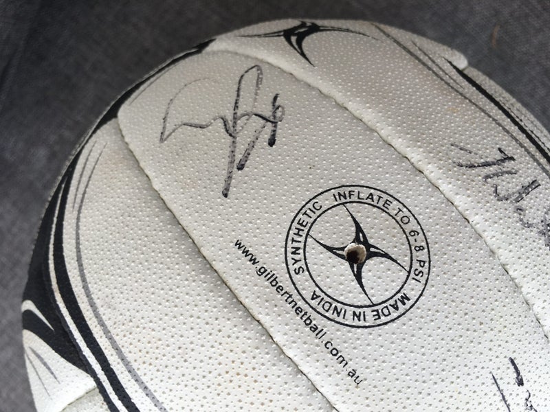 Gilbert Synergie XS netball size 5 signed Carousel 3