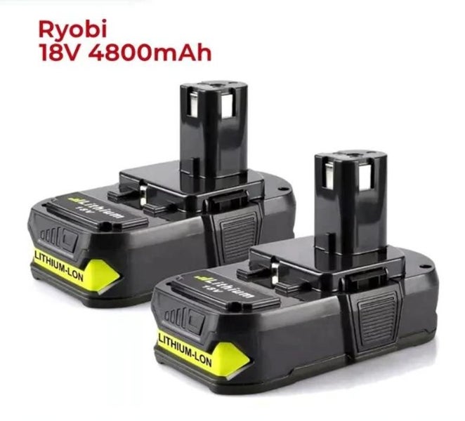 4.8Ah Replacement For Ryobi 18V Lithium Battery, Compatible with Ryobi 18 CHK12N Carousel 2