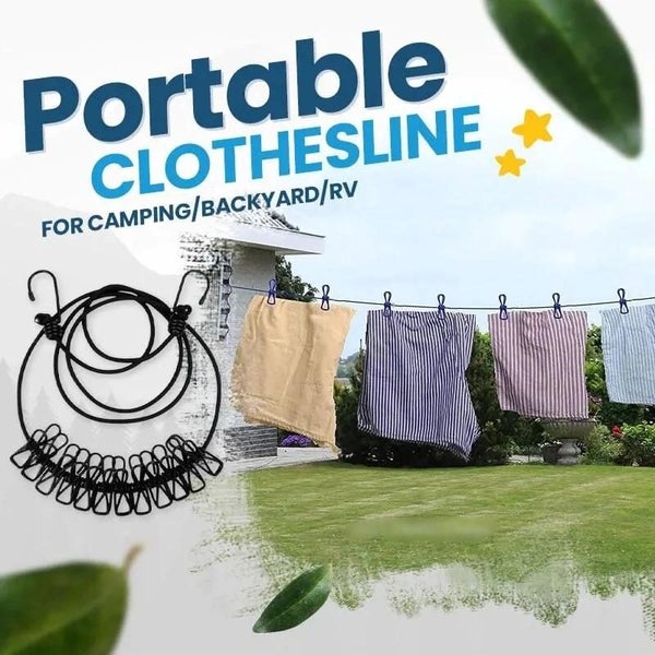 180cm Portable Clothesline Camping Backyard RV Multifunction Drying Rack CHK12N Carousel 2