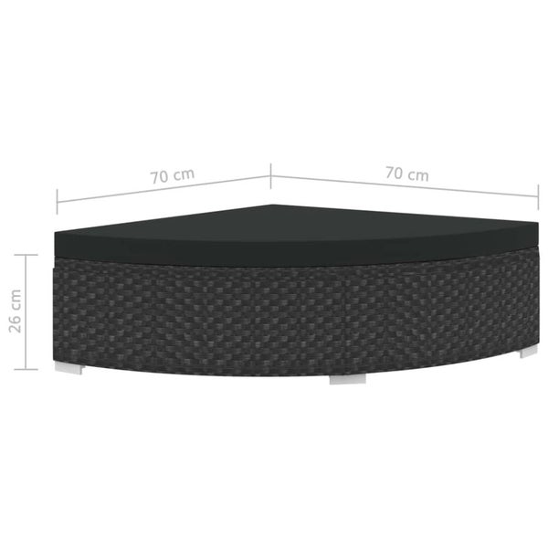 6 Piece Garden Lounge Set with Cushions Poly Rattan Black Alipx Carousel 2