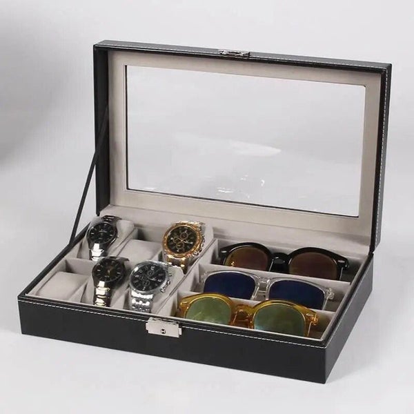 New Leather Glasses Case For Women Men Eyewear Sunglasses Display Storage CHK12N Carousel 1