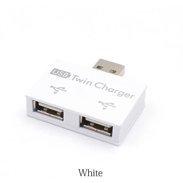 Portable Mini 2 Port USB Hub Charger Interface Splitter Hub Adapter Dual CHK12N Carousel 1