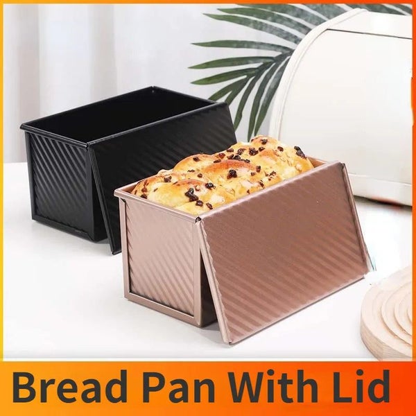 450g Rectangle Loaf Pan with Cover Bread Baking Mould Cake Toast Non-Stic CHK12N Carousel 2