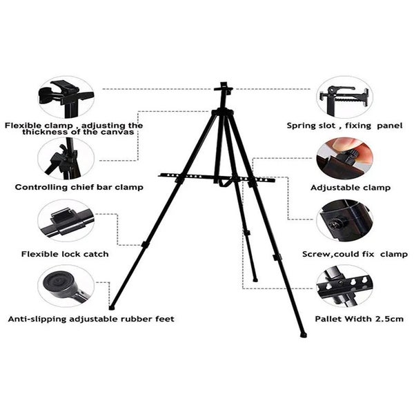 Bview Art 1pc 66" Black Aluminum Display Easel with Portable Bag,Large Ad CHK12N Carousel 2