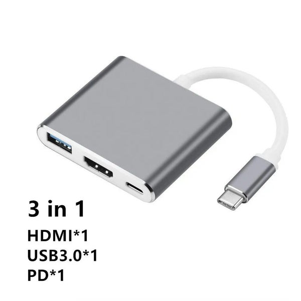 Type C Adapter 4K USB C to Dual HDMI-compatible USB 3.0 PD Charge Port Co CHK12N Carousel 1