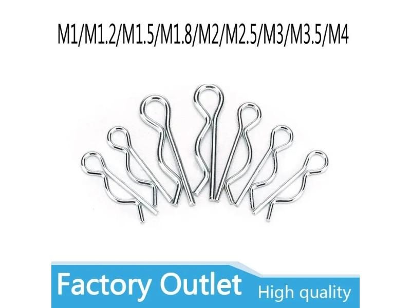 50pcs 20pcs Carbon Steel Anti-rust Hair Pin Hitch Retaining R Clip Cotter Carousel 1
