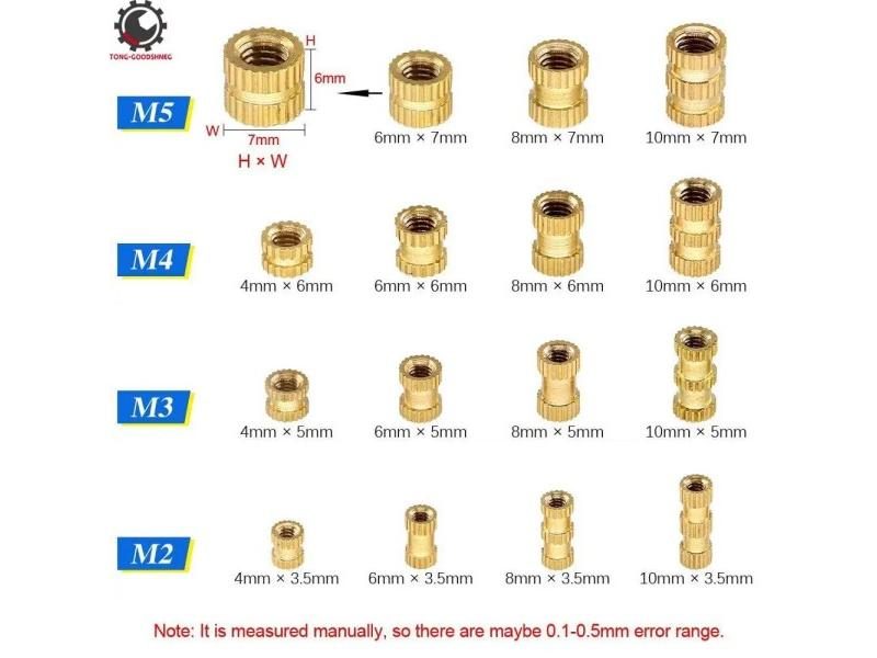 M2 M3 M4 M5 Female Thread Knurled Brass Threaded Insert Embedment Nut For 3D Carousel 2