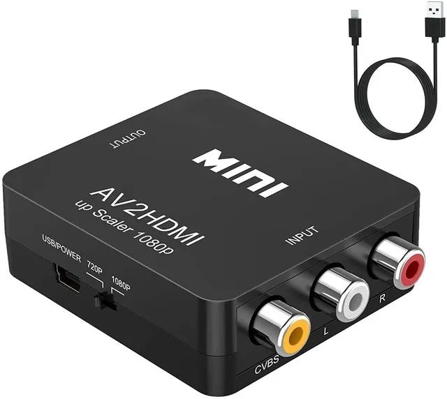 RCA to HDMI Converter 1080P Mini AV to HDMI Adapter Composite CVBS to HDM CHK12N Carousel 1