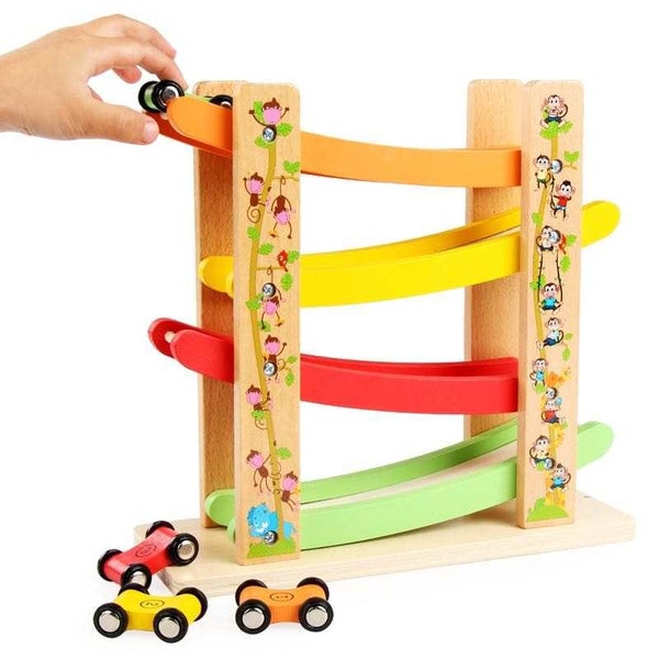 Wooden race track with vehicles Carousel 1