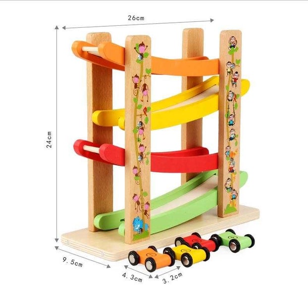 Wooden race track with vehicles Carousel 2