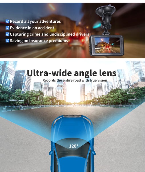 Manan Car Dash Camera Cam 1080P FHD 3"LCD Video DVR Recorder Camera 11 Languages Carousel 2