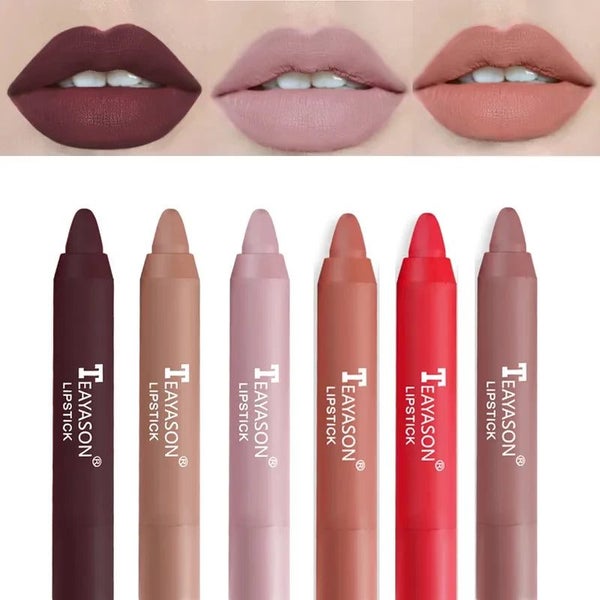 3PCS/Set TEAYASON Lipstick Pencil Velvet Matte Waterproof Long Lasting No CHK12N Carousel 2