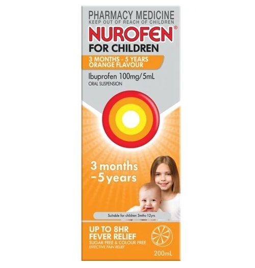 Nurofen For Children Orange Flavour 3 Months - 5 Years 200ml Carousel 1