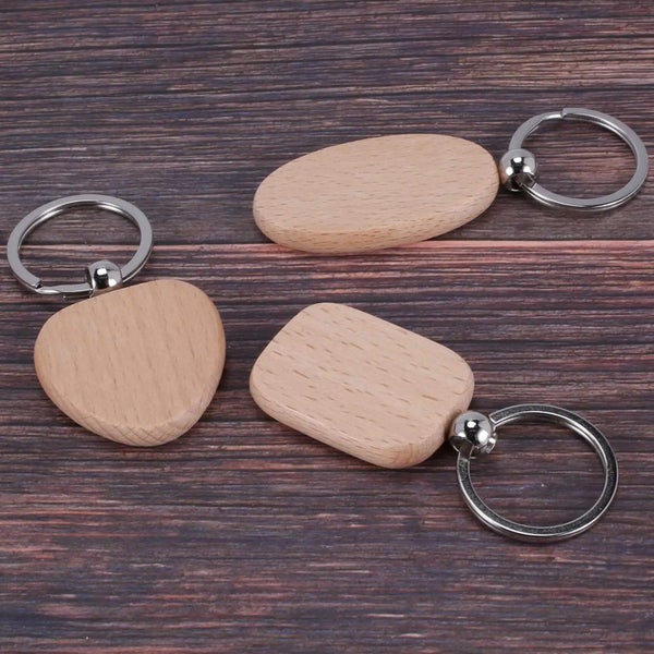 60 Blank Wooden Wooden Keychain Diy Wooden Keychain Key Tag Anti-Lost Woo CHK12N Carousel 2