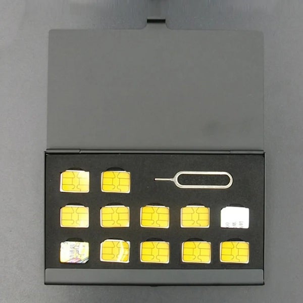 12 Slots NANO+1 Slot Card Pin Aluminum Portable SIM Micro Pin SIM Card Na CHK12N Carousel 1