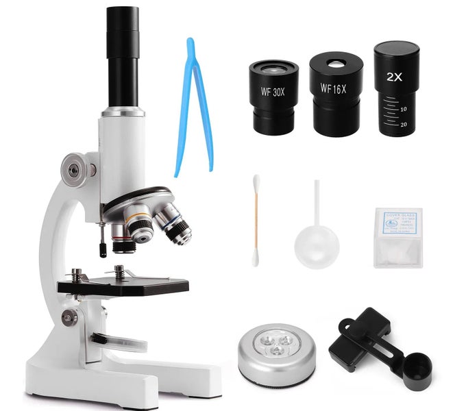 64X-2400X Monocular Optical Microscope Elementary School Children Science CHK12N Carousel 2