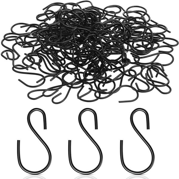 S Shaped Hooks Small Metal for Hanging Plants Mini Ornament Hooks Black Hangers Carousel 2