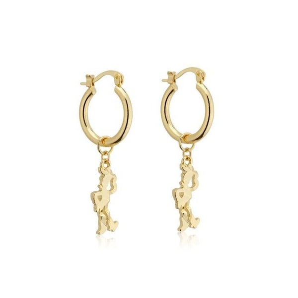 Disney Couture Kingdom - D100 - Woody Charm Hoop Earrings Yellow Gold Carousel 1