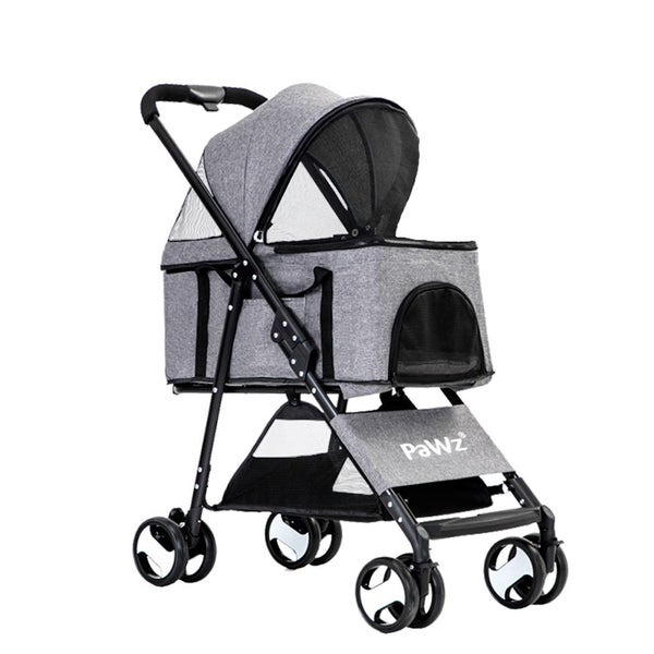 Pawz Large Pet Stroller Dog Cat Travel Carrier Pram Foldable Pushchair Outdoor Carousel 1