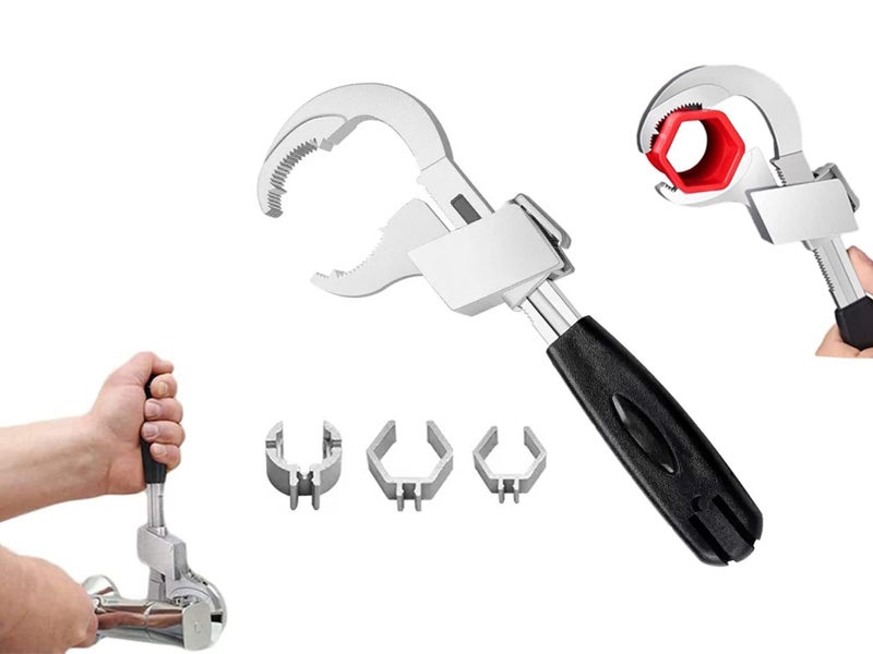 2X Universal Adjustable Double Ended Wrench Multifunctional Bathroom Wrench Tool Carousel 1
