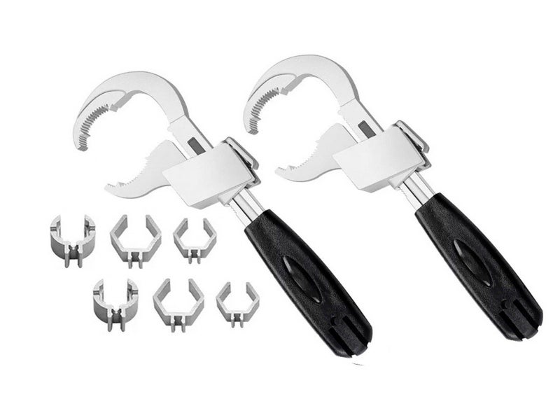 2X Universal Adjustable Double Ended Wrench Multifunctional Bathroom Wrench Tool Carousel 2