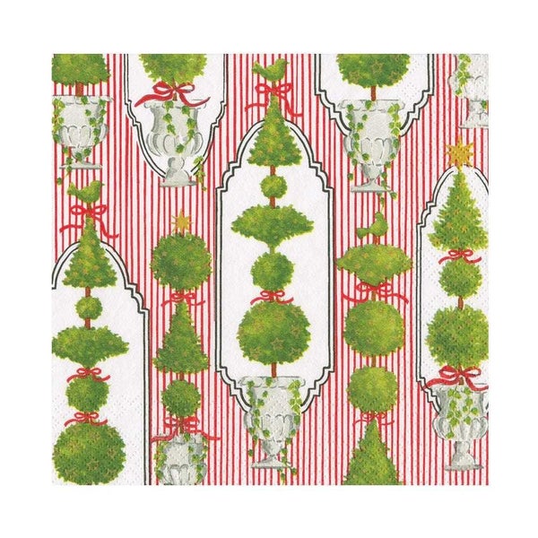 Caspari Lunch Napkin Set Eloise Red 33x33cm 20pce Carousel 1