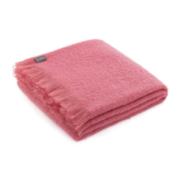 St Albans Mohair Throw Rug Blanket ROSE Carousel 1