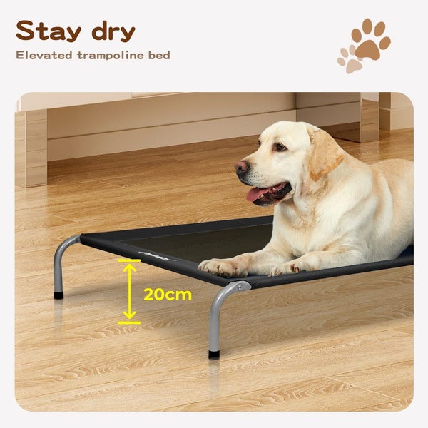 Pawz Elevated Trampoline Pet Bed Dog Puppy Raised Heavy Duty Medium Black Carousel 2