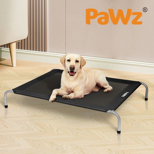 Pawz Elevated Trampoline Pet Bed Dog Puppy Raised Heavy Duty Medium Black Carousel 10
