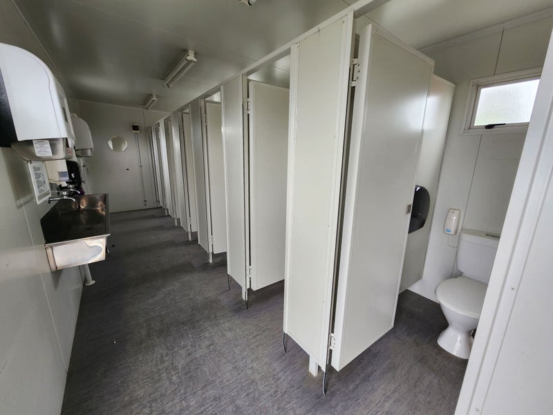 Near New Ablution Block, 7 Toilets, Stainless Steel Urinal & Handbasin 8.4 x 3 W Carousel 2