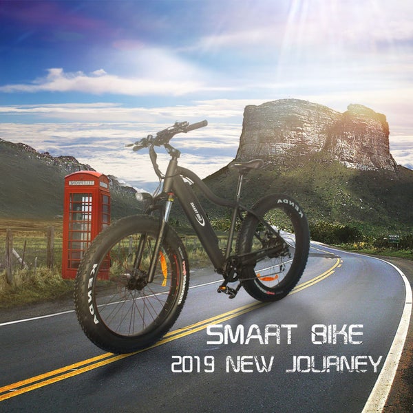 New Electric 26 inch Fat Tire Bike Bicycle Beach Snow Mount Black -Smart Bike Carousel 2